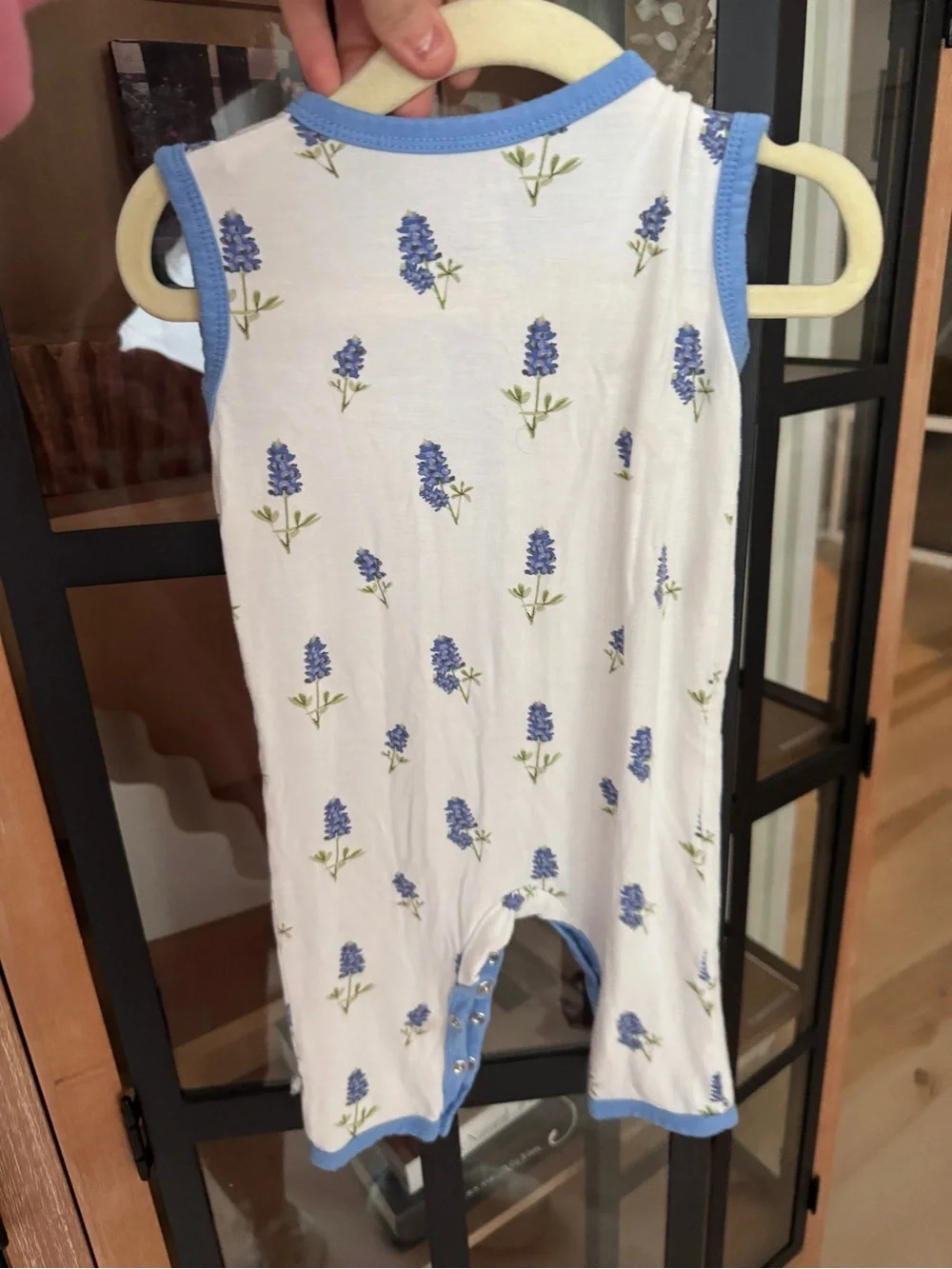 Kyte Baby bluebonnet sleeveless romper Periwinkle floral print toddler girl